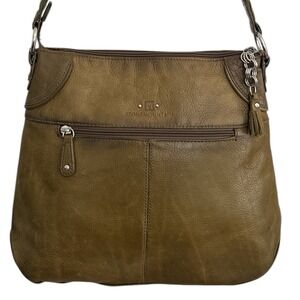 Stone Mountain Crossbody Purse Leather Olive Green